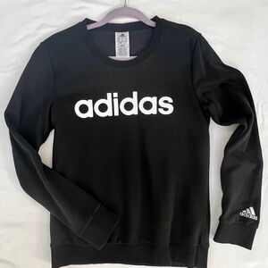 ADIDAS CREWNECK LONG-SLEEVE SHIRT - SIZE S - Black with Adidas branding